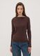 Brown pure cotton crew-neck T-shirt_0