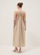 Beige midi dress in pure cotton with V-neck_3