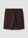 Shorts marrone in misto cotone con vita elasticizzata regular fit_1