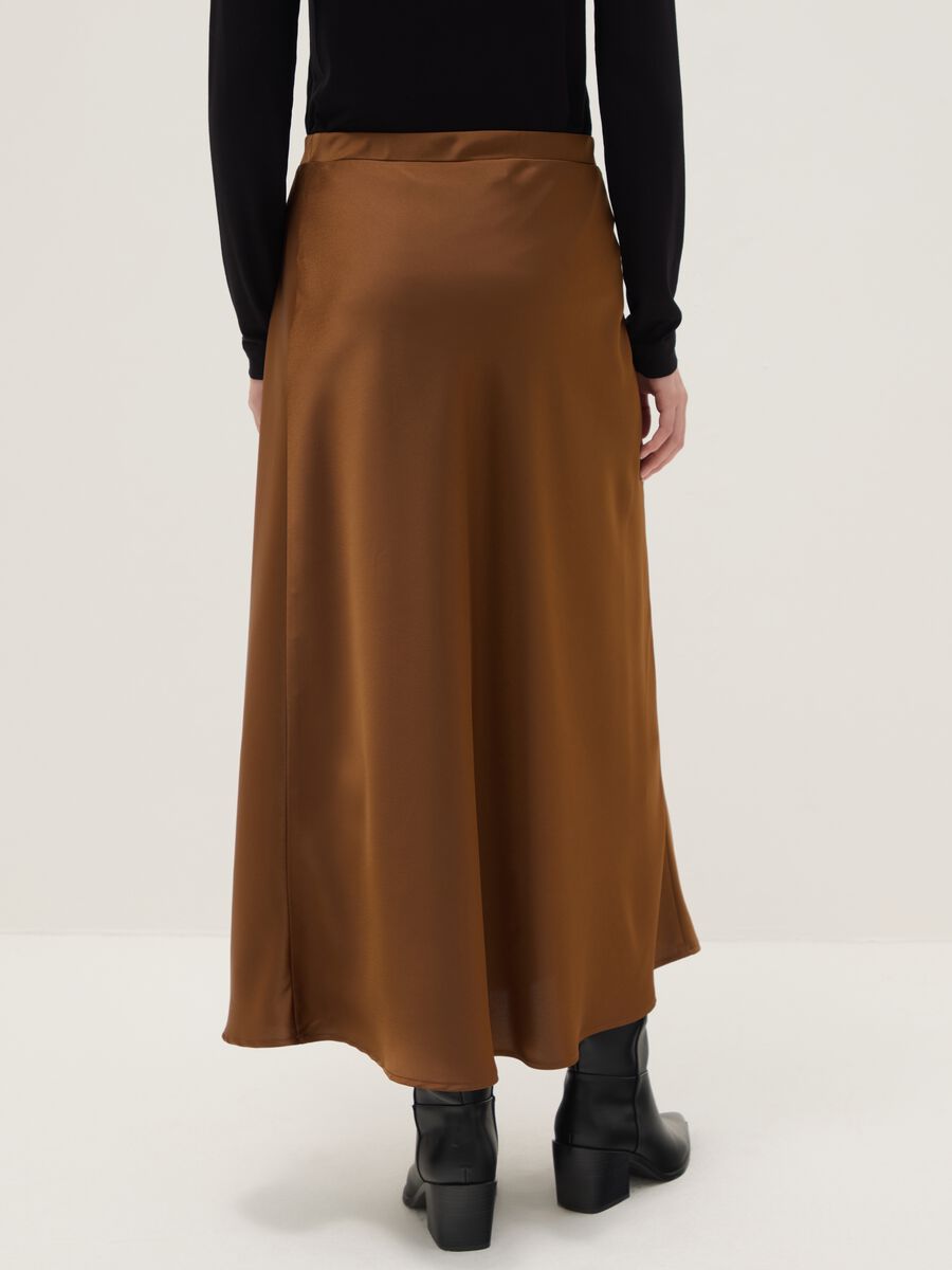 Brown Satin Long Skirt_2