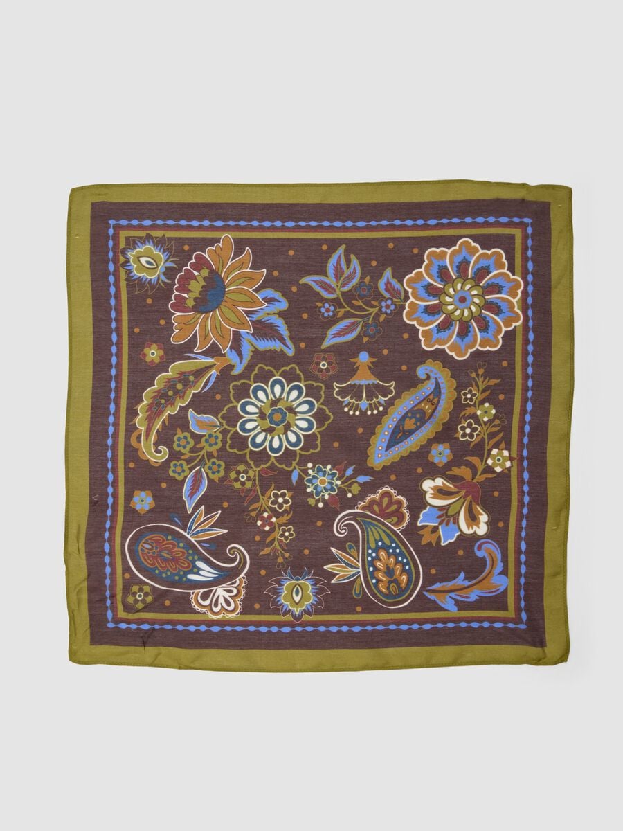 Foulard multicolor in misto modal e seta con fantasia_1