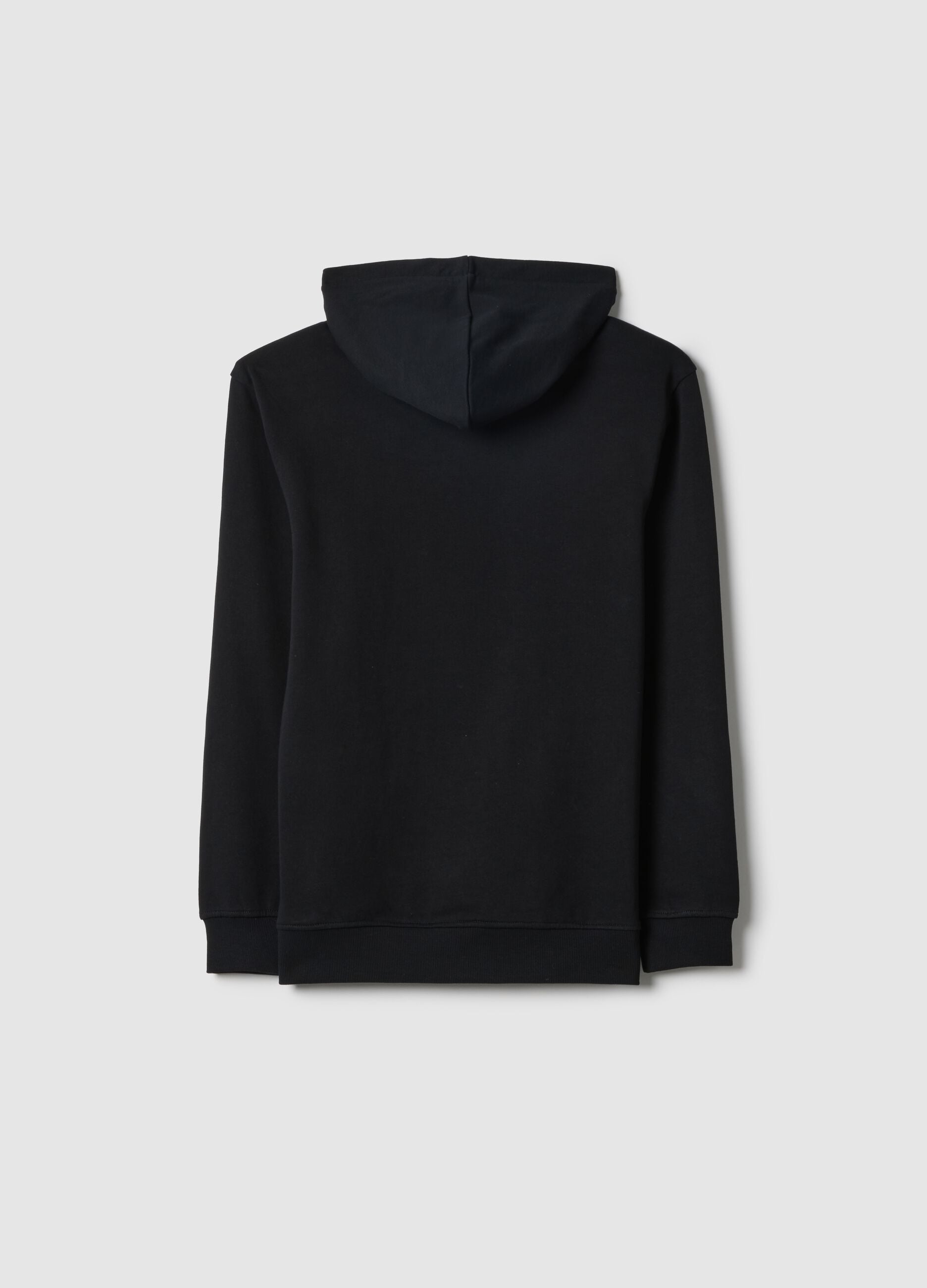 Boys' regular fit black pure cotton hoodie