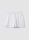 White pure cotton pyjama shorts with floral embroidery, regular fit_4