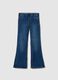 Girls' Blue Flare Fit Cotton Blend Jeggings_0