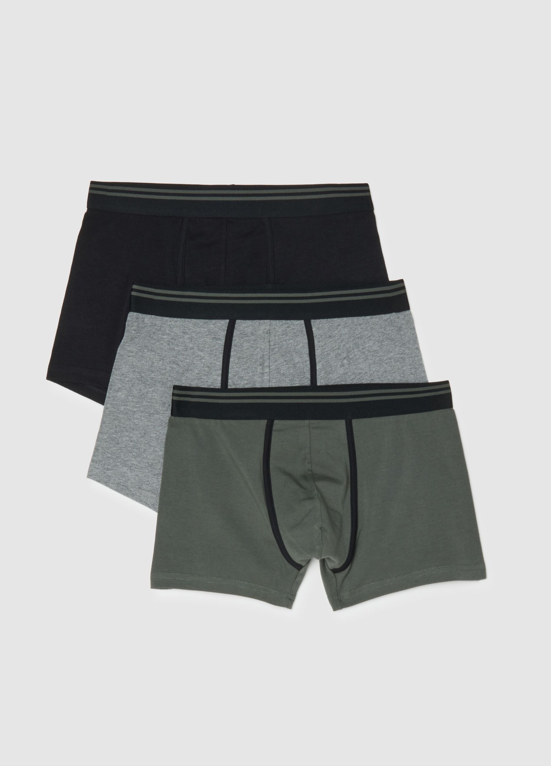 Tripack of multicoloured stretch cotton regular fit boxers
