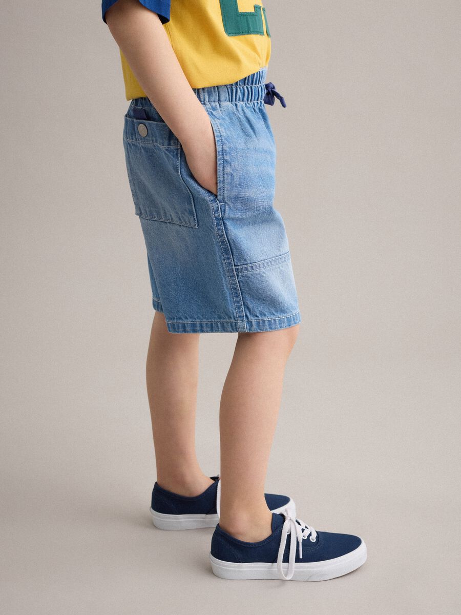 Pure cotton denim shorts, baggy fit_2