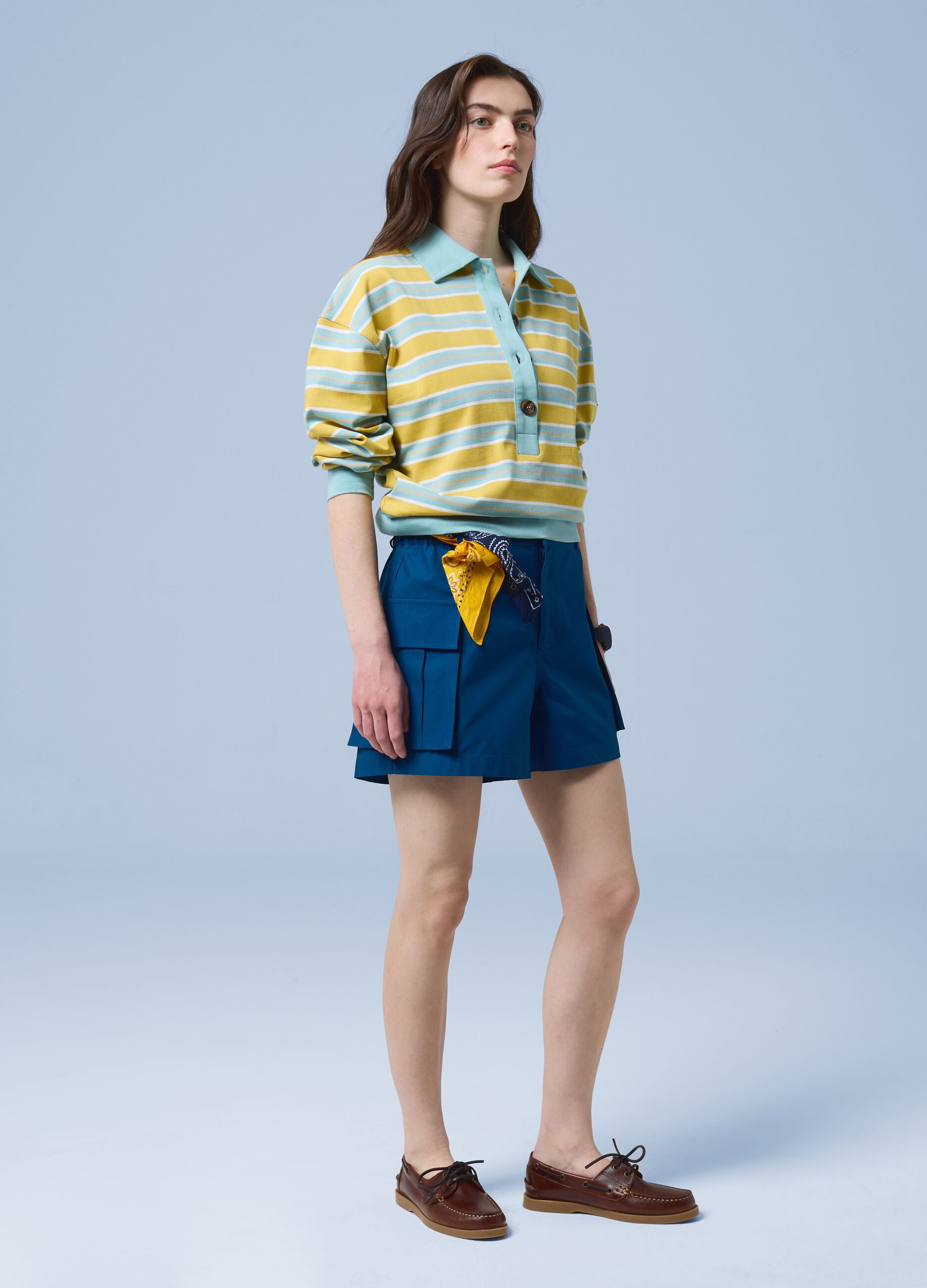 ALTAVIA SAILING long-sleeve striped polo shirt in pure cotton