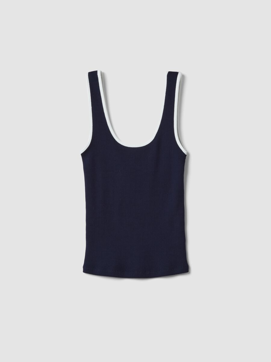 Tank top blu in puro cotone_4