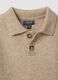 Beige regular-fit polo-collar jumper with ribbed trims_3