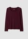 Purple stretch viscose slim-fit crew-neck T-shirt_0