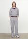 Grey full-zip cotton-blend hoodie, fitted cut_0
