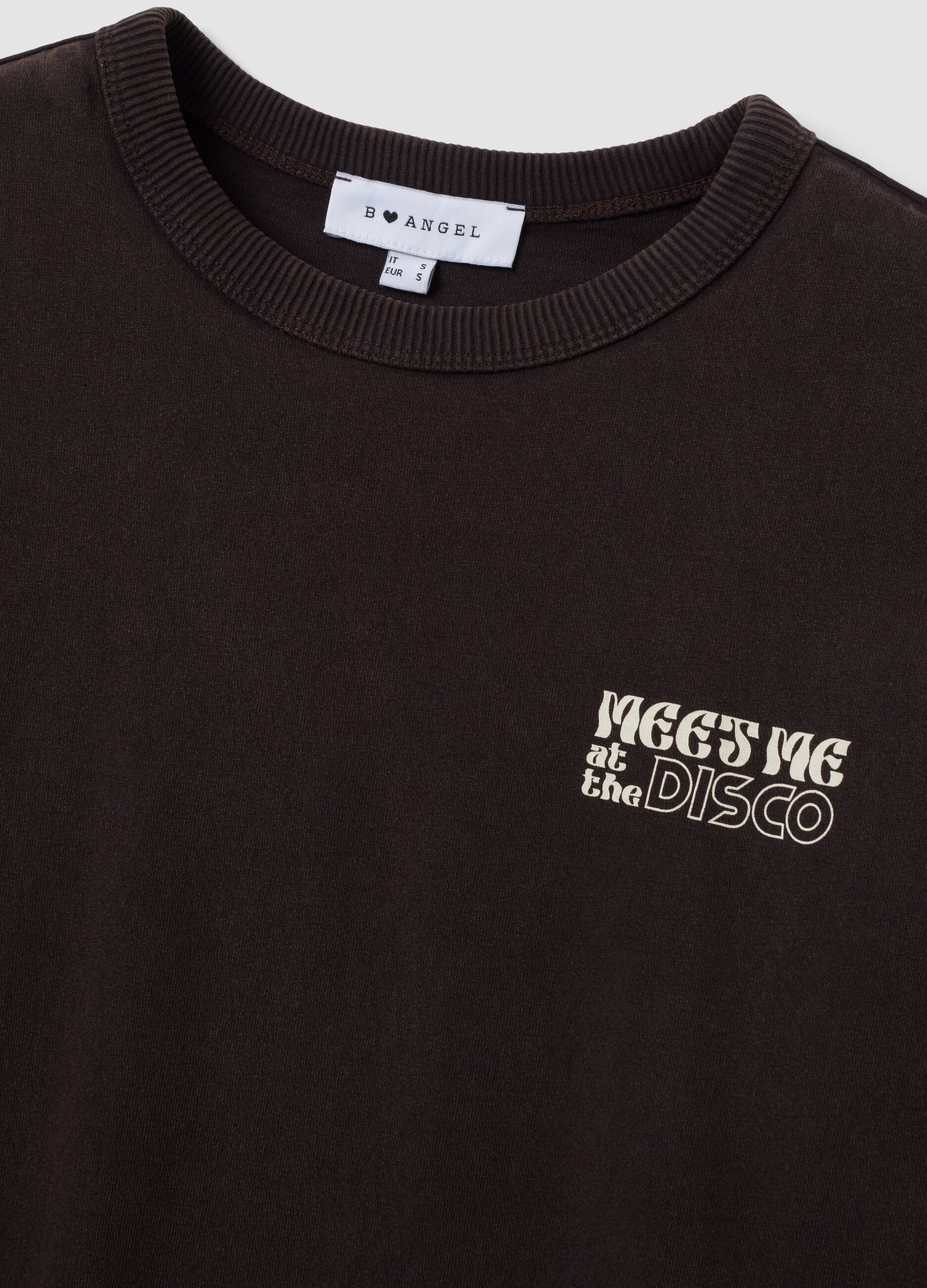 Grey pure cotton oversized T-shirt with chest slogan