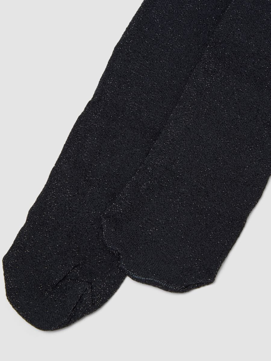 Collant blu in tessuto elasticizzato con fili luminosi_1