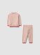 Pink striped pure organic cotton pyjamas with crew neck_1