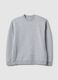 Grey cotton blend regular fit crew neck sweatshirt_4