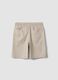 Beige pure cotton shorts with elasticated waist_4