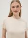 Beige short-sleeve stretch viscose T-shirt_3