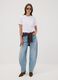Light-wash pure cotton denim barrel-fit jeans_0