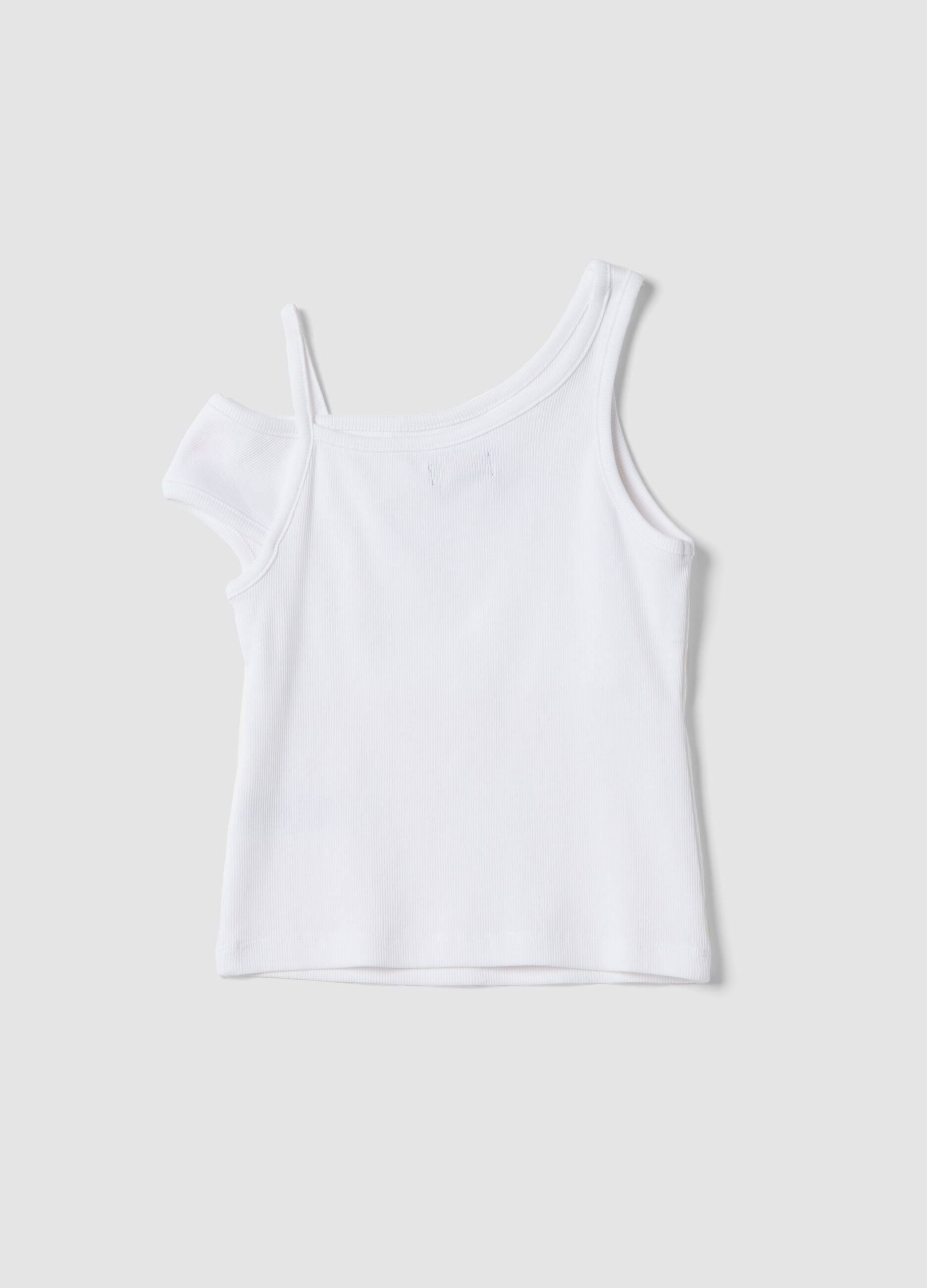 White stretch cotton top
