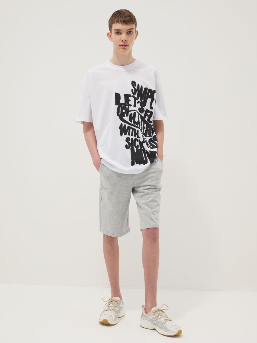 Boys&rsquo; grey cotton-blend comfort-fit shorts_0