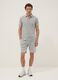 Grey stretch cotton polo with contrast piping_1