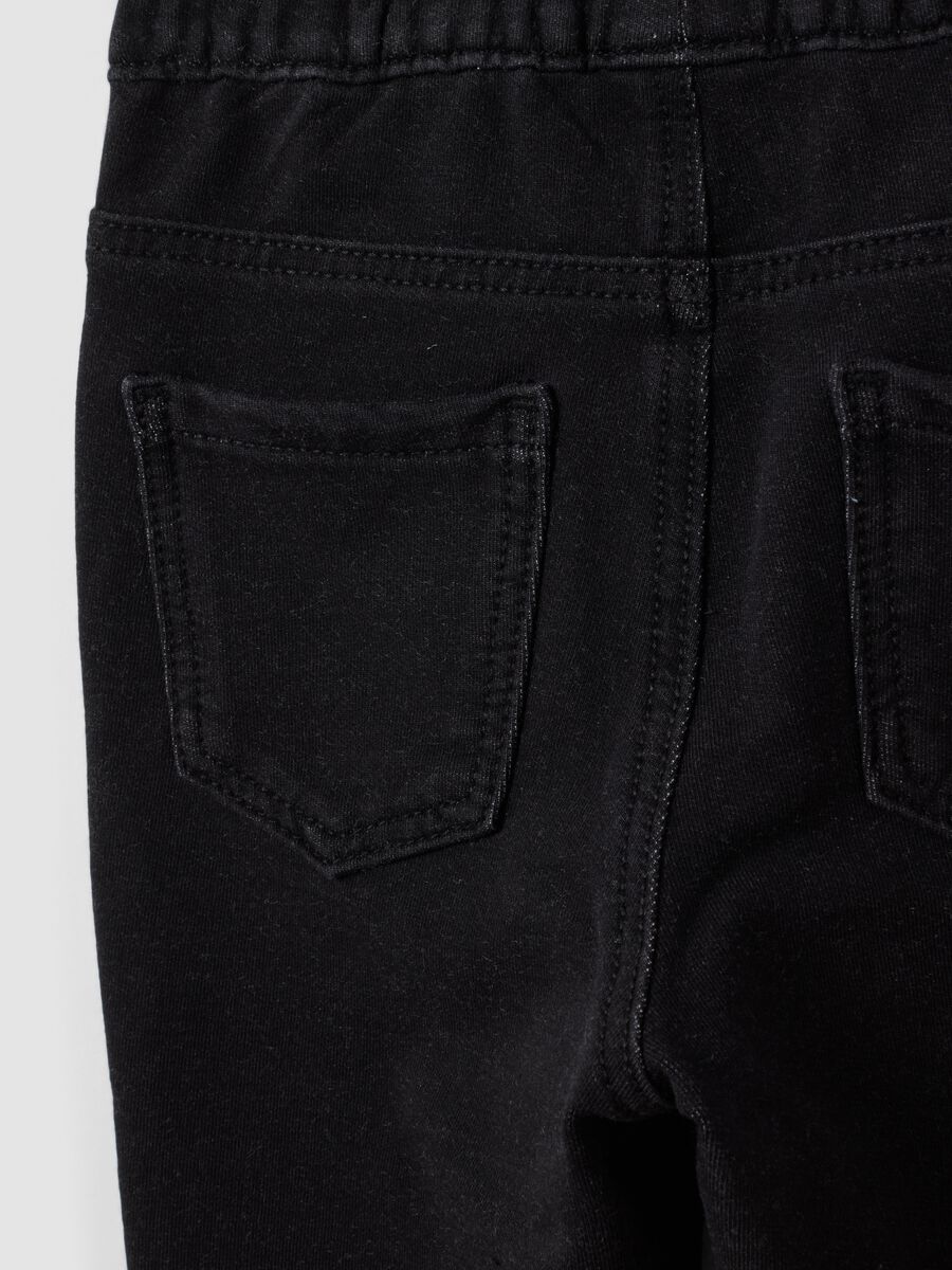 Girls&rsquo; black flared stretch-cotton jeggings_3
