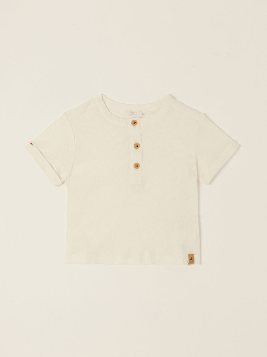 T-shirt in jersey misto lino IANA_0