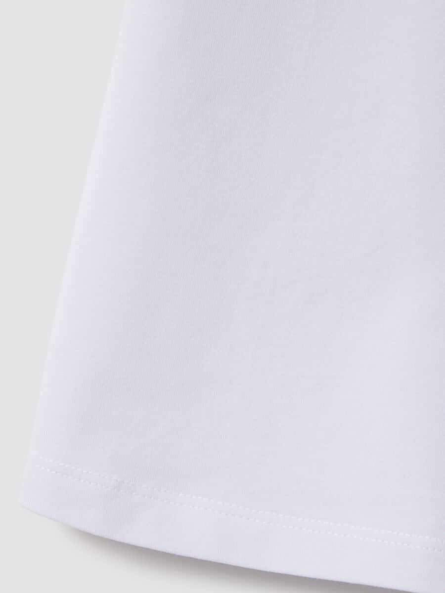 Girls' white cotton blend t-shirt regular fit_3