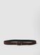 Reversible brown genuine leather belt with metal buckle_0