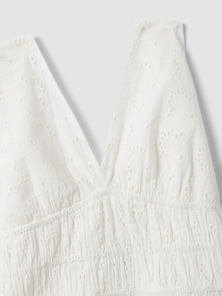 White broderie anglaise pure cotton tank top_5