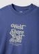 Blue short-sleeve pure cotton T-shirt with print_5