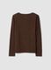 Brown stretch-viscose crew-neck slim-fit T-shirt_6