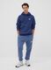 Blue cotton-blend hoodie with logo_1