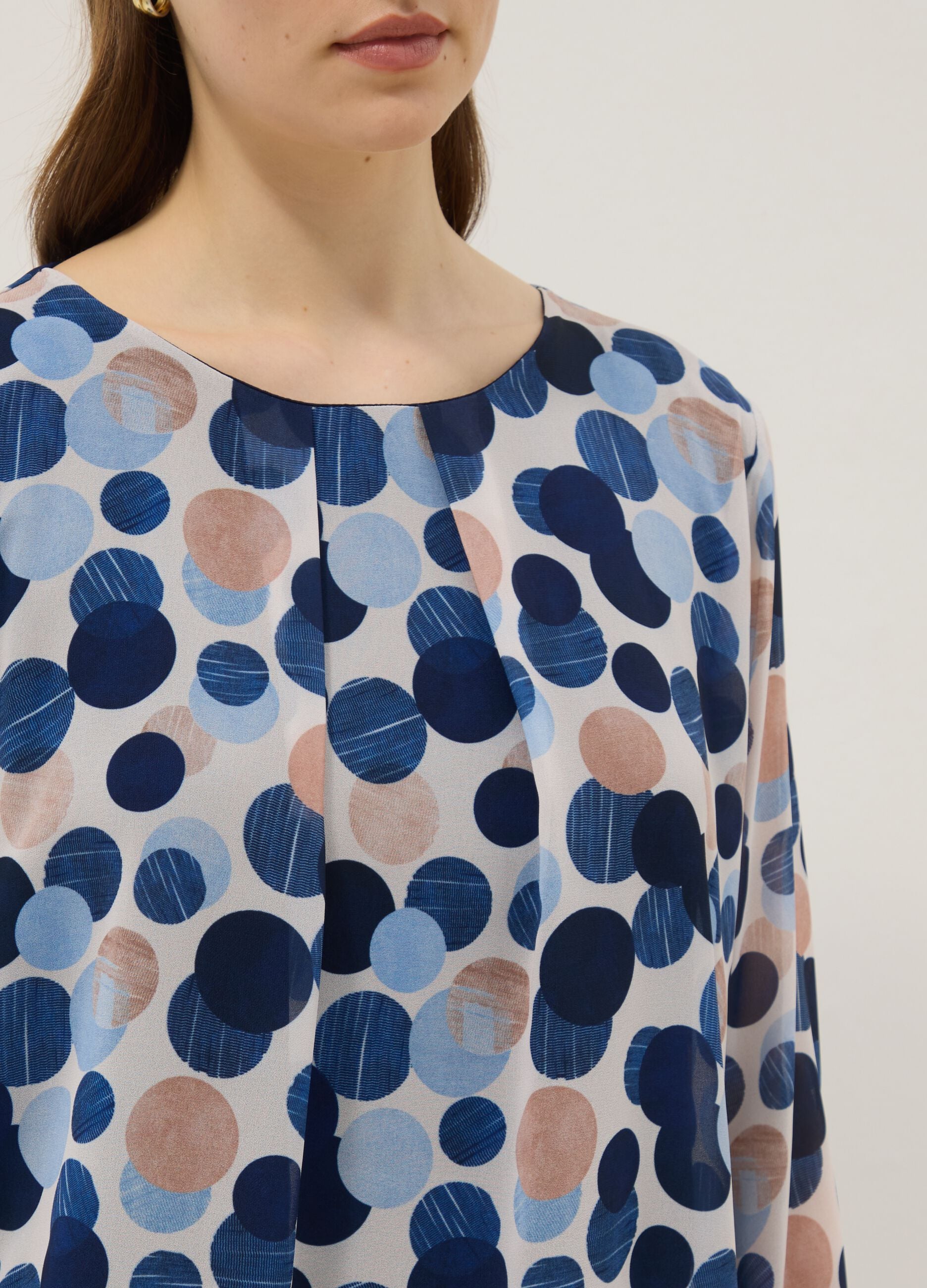 Multicolour polka-dot print shirt, regular fit