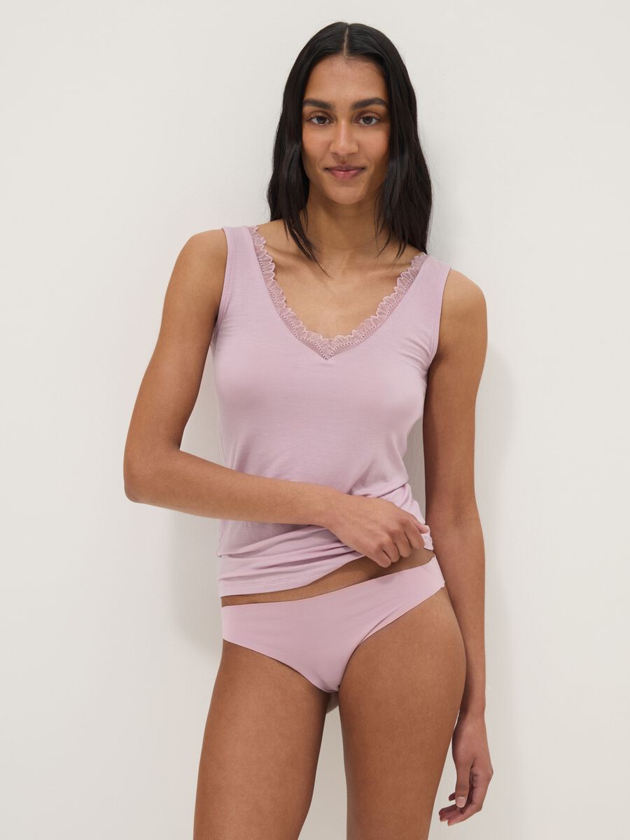 Regular Fit Pink Stretch Cotton Bikini Briefs_0