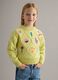 Girls' Yellow Pure Cotton Jumper Regular Fit with Floral Embroidery_0