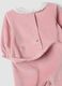 Pink organic cotton-blend baby sleepsuit with ruffle collar_3