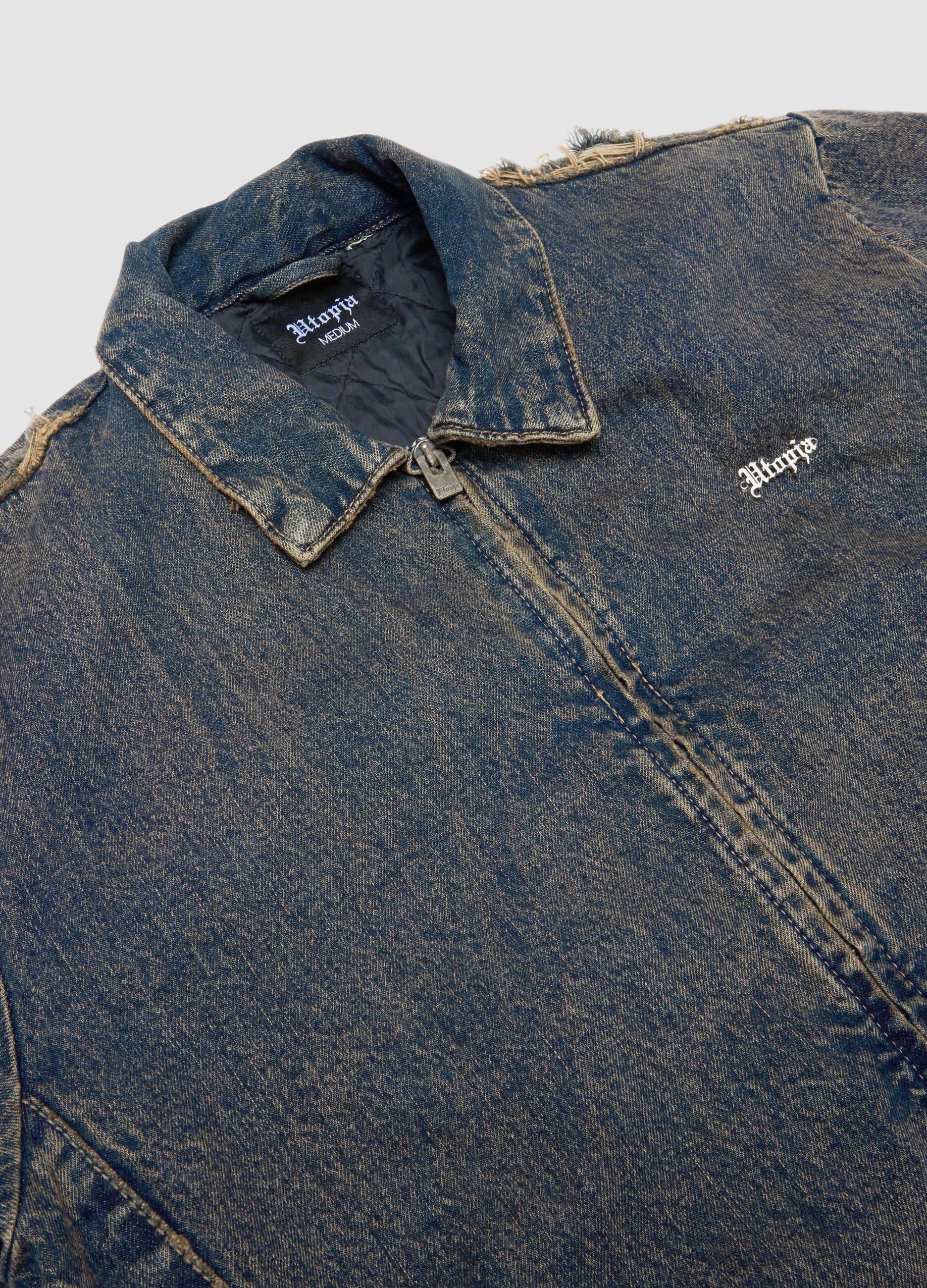Vintage Dark Blue Padded Denim Jacket