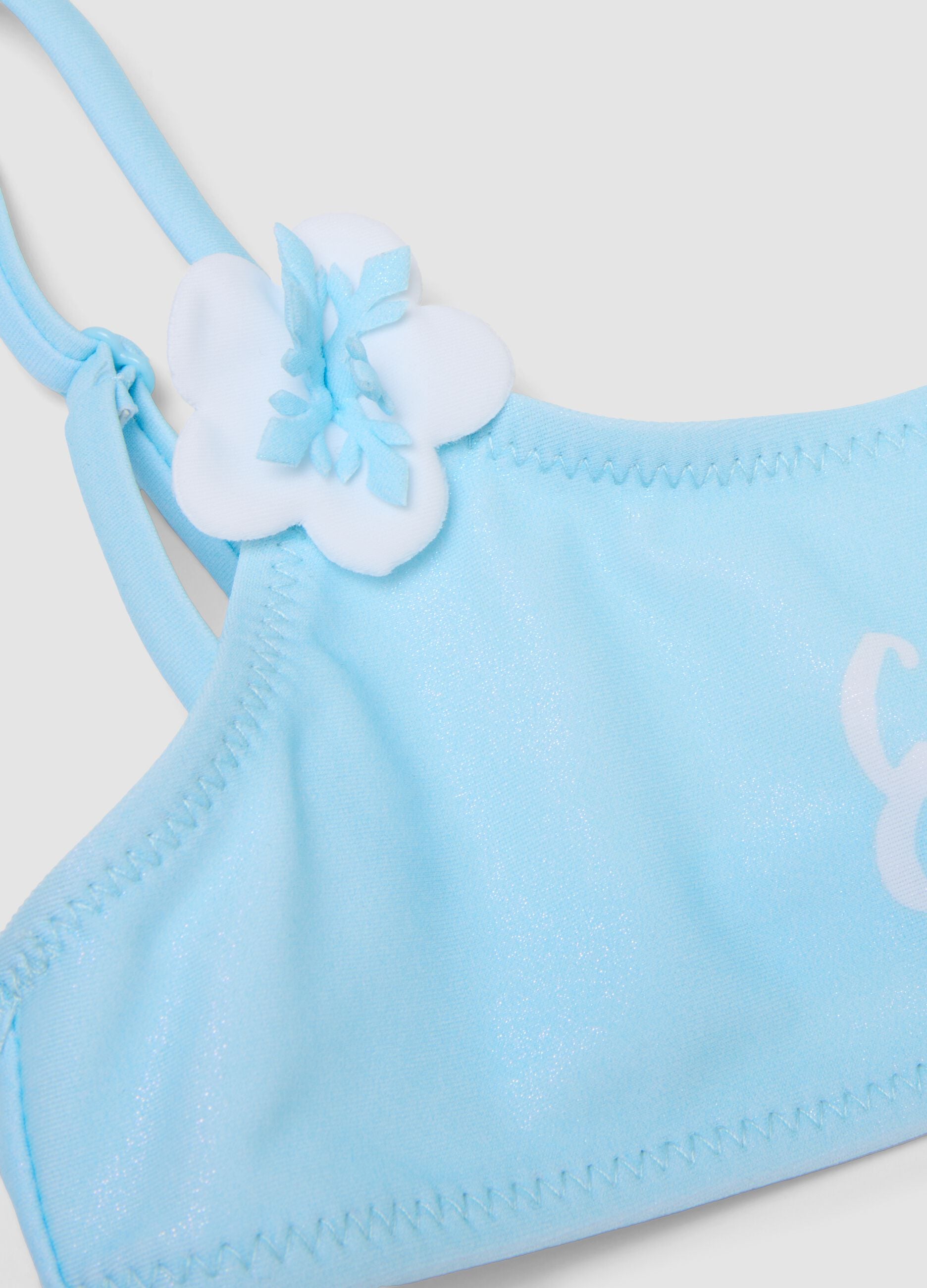 Blue stretch-fabric bikini