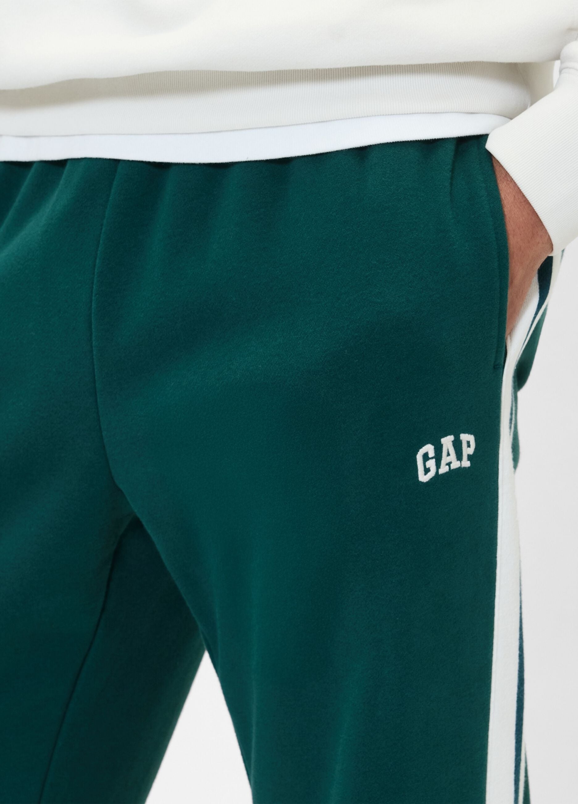 Green Cotton Blend Trousers