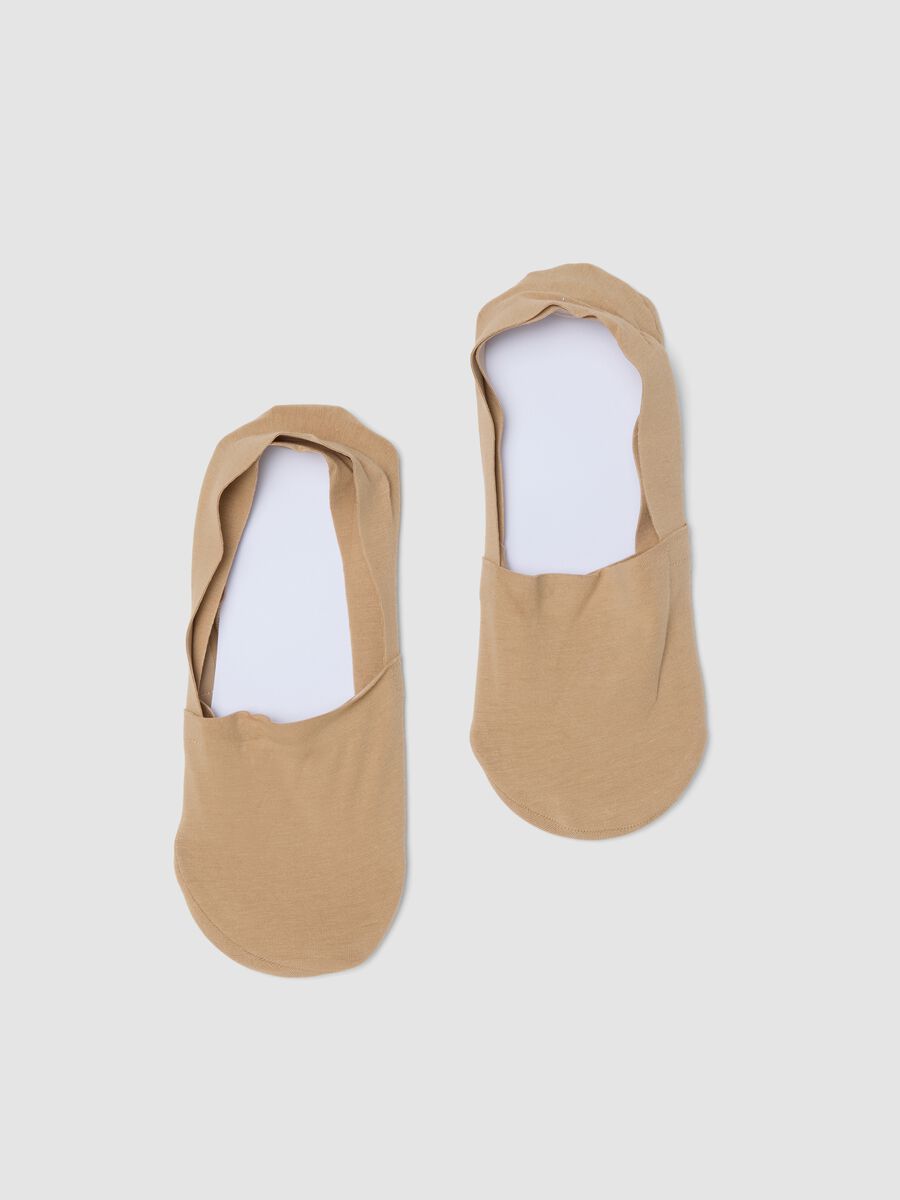 2-pack beige organic cotton no-show socks_0