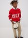 Maglione rosso in misto cotone jacquard girocollo_1