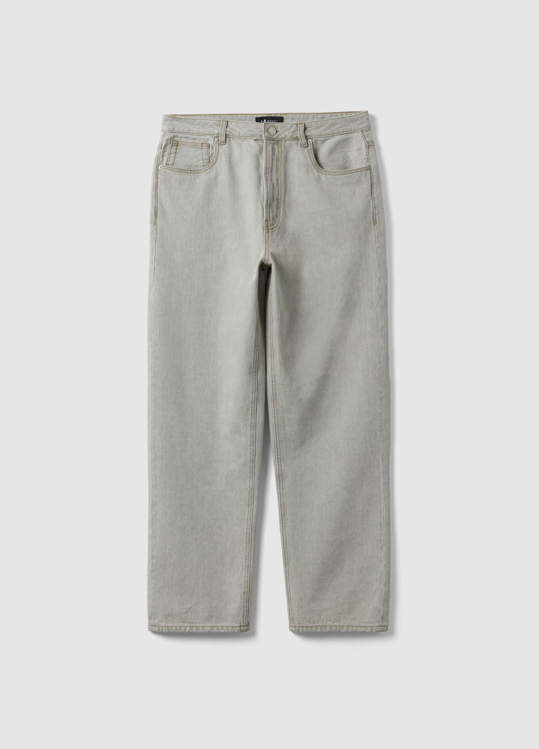 Baggy grey denim pure cotton jeans