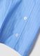 Blue striped pure cotton slim fit shirt_5