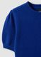 Blue stretch viscose crew-neck top, regular fit_5
