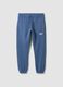 Blue cotton-blend joggers with logo_4