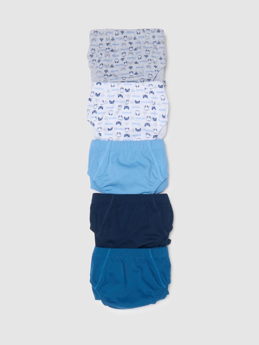 Multipack of five multicolour boys' cotton briefs_2