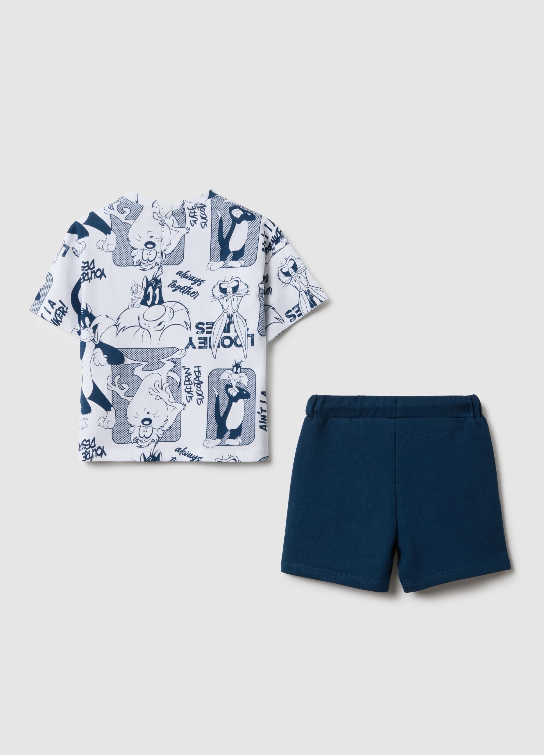 Boys' multicolour pure cotton t-shirt and shorts set, regular fit