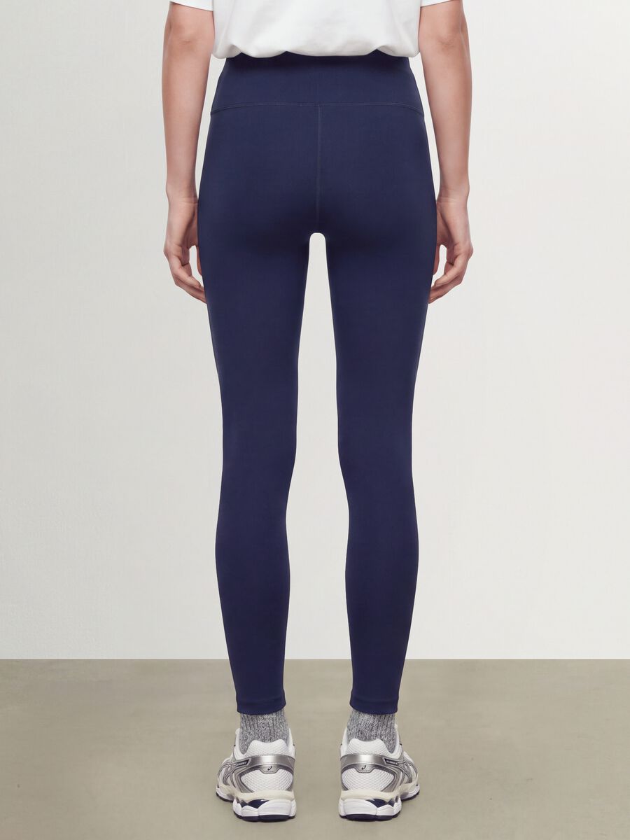 Blue slim-fit stretch cotton leggings_2