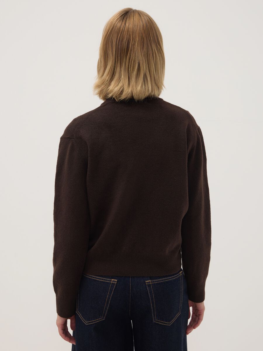 Brown stretch wool crew-neck jumper_3